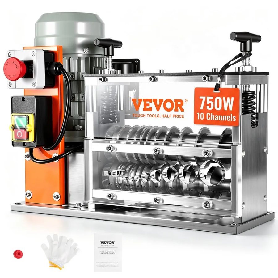 VEVOR Electric Wire Stripping Machine – 750W, 30m/min