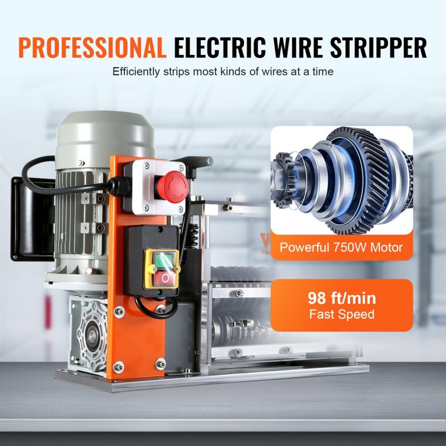 VEVOR Electric Wire Stripping Machine – 750W, 30m/min
