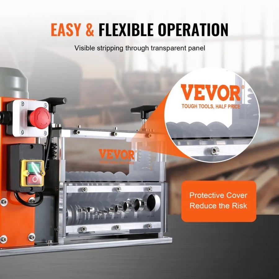 VEVOR Electric Wire Stripping Machine – 750W, 30m/min