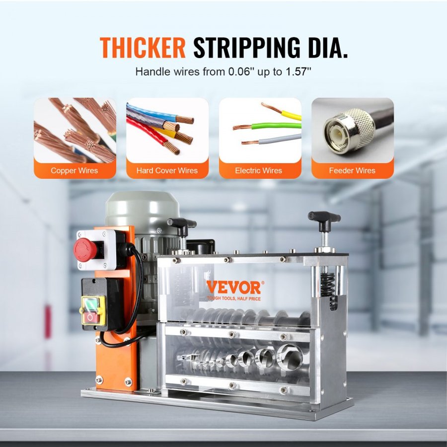 VEVOR Electric Wire Stripping Machine – 750W, 30m/min