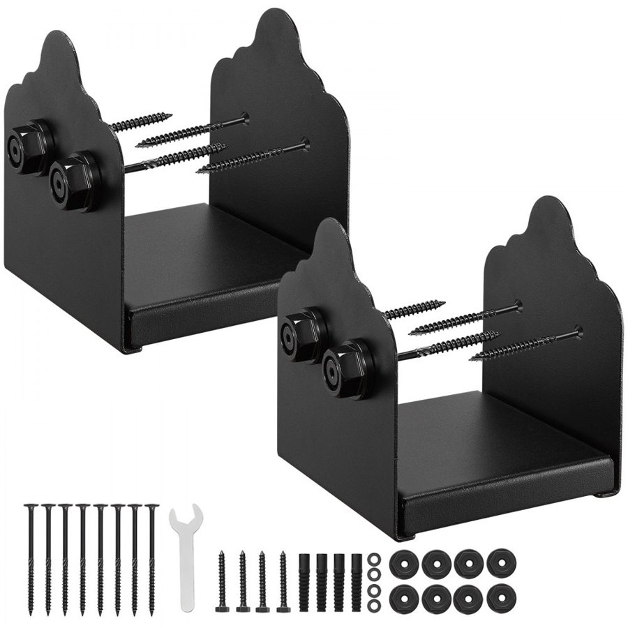 VEVOR Black 6x6 Post Base Brackets – 2 Pcs, 5.9×5.55 inch