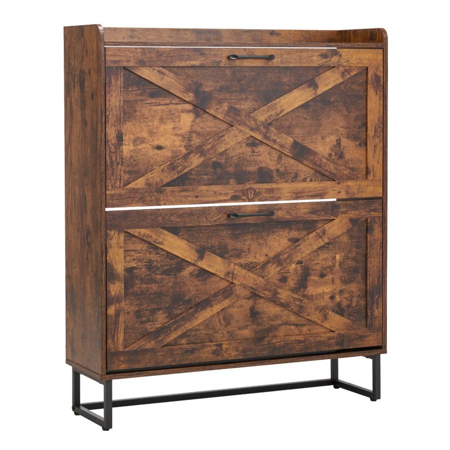 VEVOR Shoe Storage Cabinet with Flip Drawers – 2 Layer