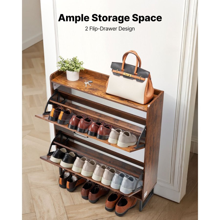 VEVOR Shoe Storage Cabinet with Flip Drawers – 2 Layer