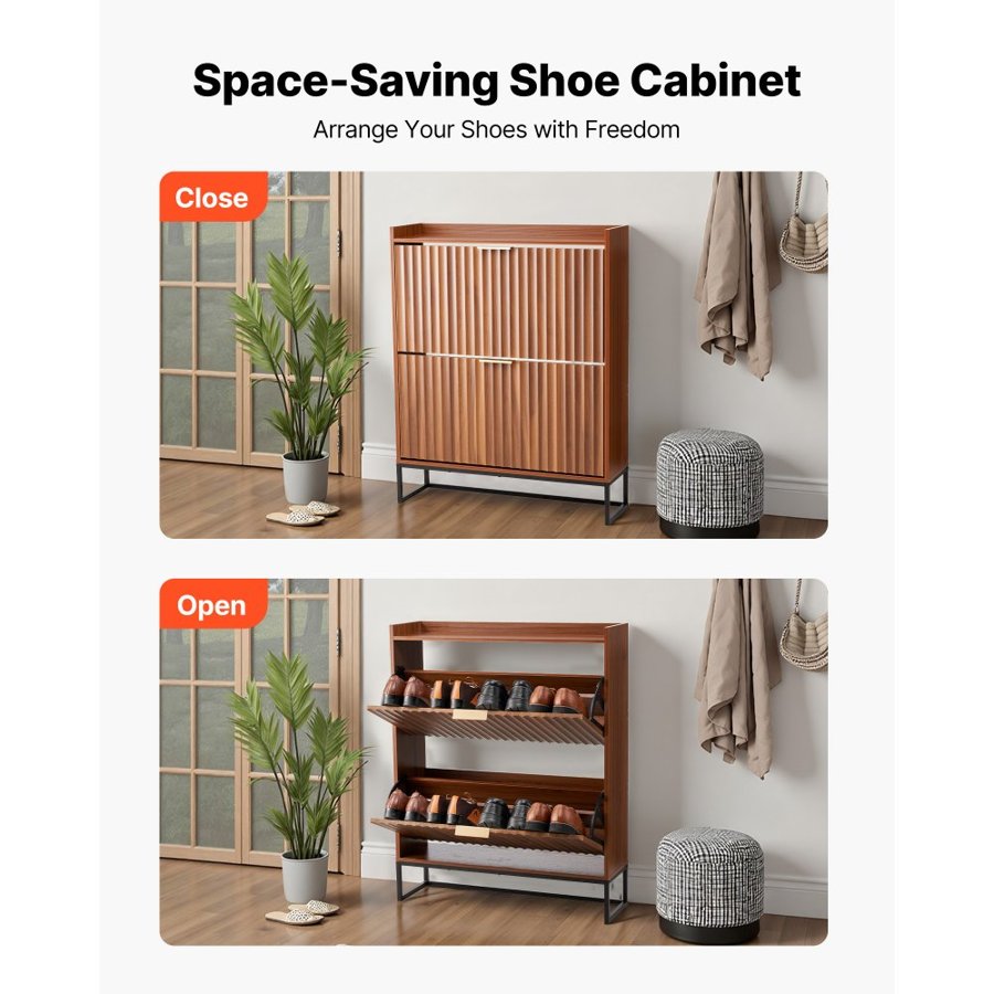 VEVOR Shoe Cabinet with 2 Flip Drawers – 31.5×9.45×39.37 In