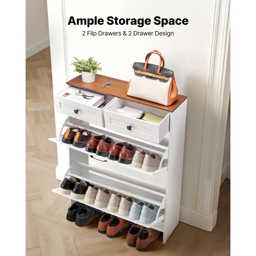 VEVOR Shoe Storage Cabinet with 2 Flip Drawers – 44.09 LBS