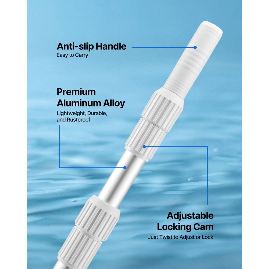VEVOR Pool Cleaning Stick – 3.4-15 Ft Telescopic Pole
