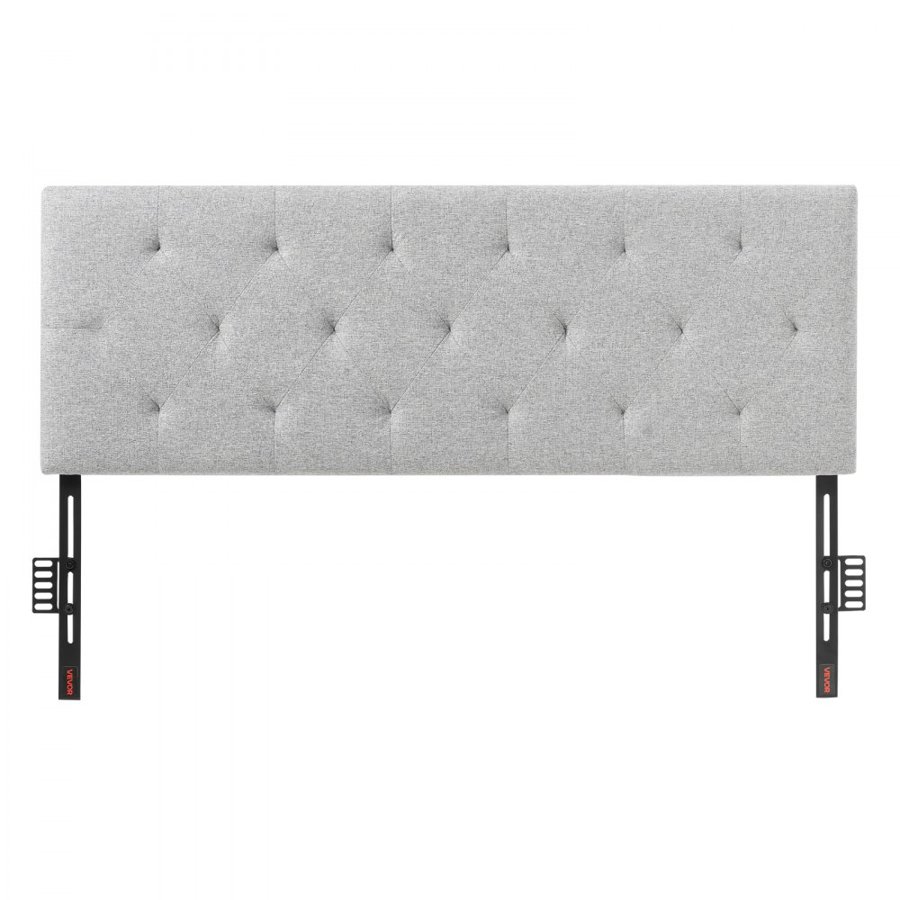 VEVOR Headboard, Full Size Headboard with Adjustable Height, Comfortable Diamond Tufted for Full Size Bed, W 56.3 x H（35.6-47.4）inches, Ideal for Bedroom, Hotel, Homestay, Dormitory, Light Grey