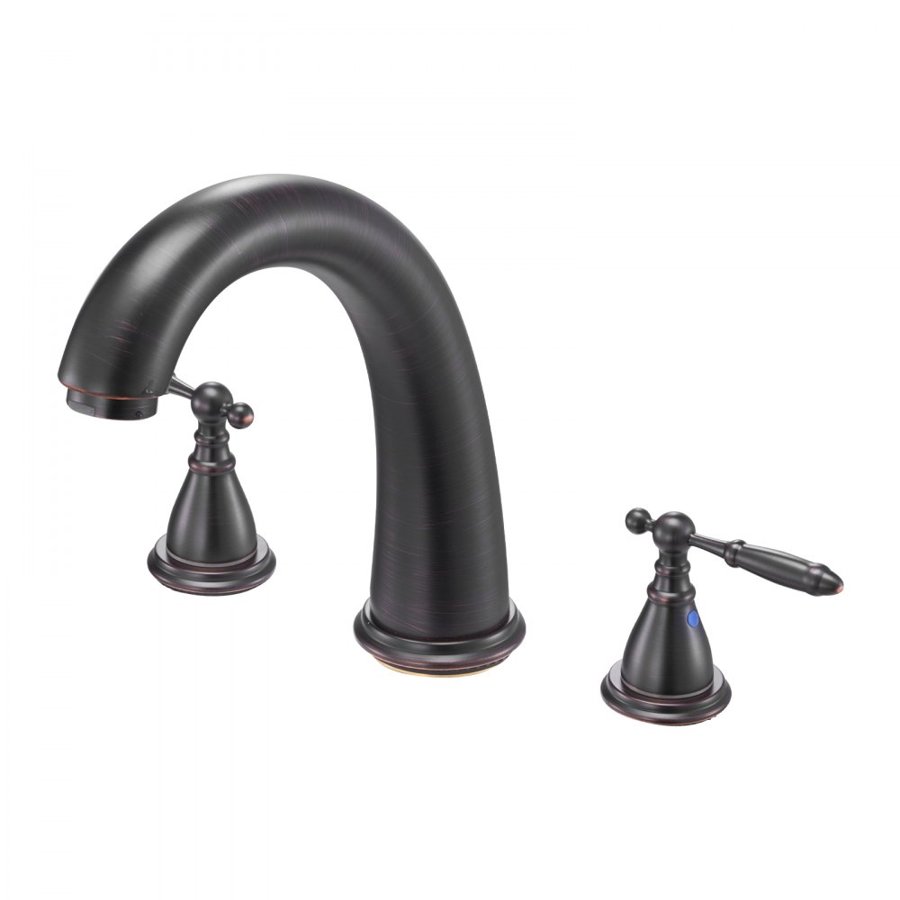 VEVOR Roman Tub Faucet, Gooseneck Bath Tubs Faucets Set with 2 Handles, Roman Tub Faucets Deck Mount for Baby Care, Adult Bathing, 3 Hole Waterfall Bathtub Faucet, Bronze, High Arc Spout Design