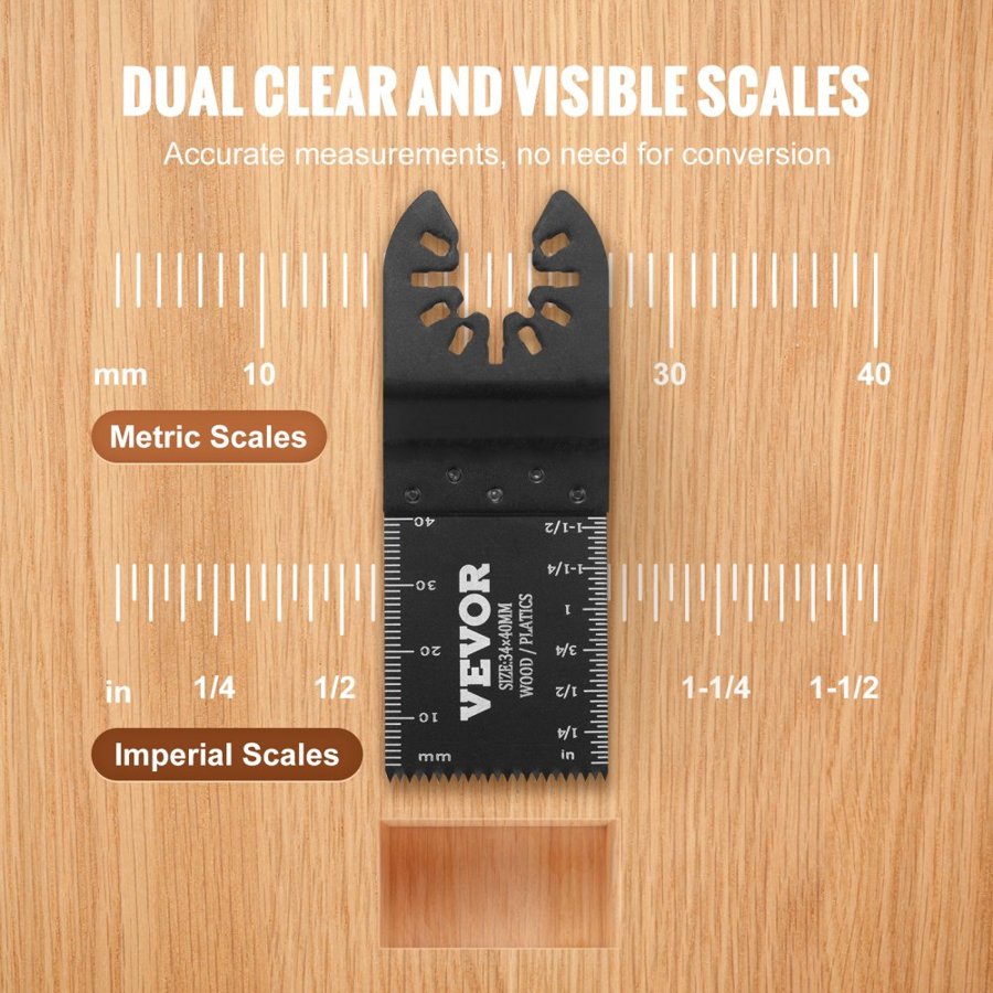 VEVOR 50PCS Oscillating Saw Blades, Universal Quick Release Oscillating Saw Blades, Multitool Tool Blades for Wood Plastic Aluminum, Fit Dewalt Milwaukee Hitachi Chicago Craftsman