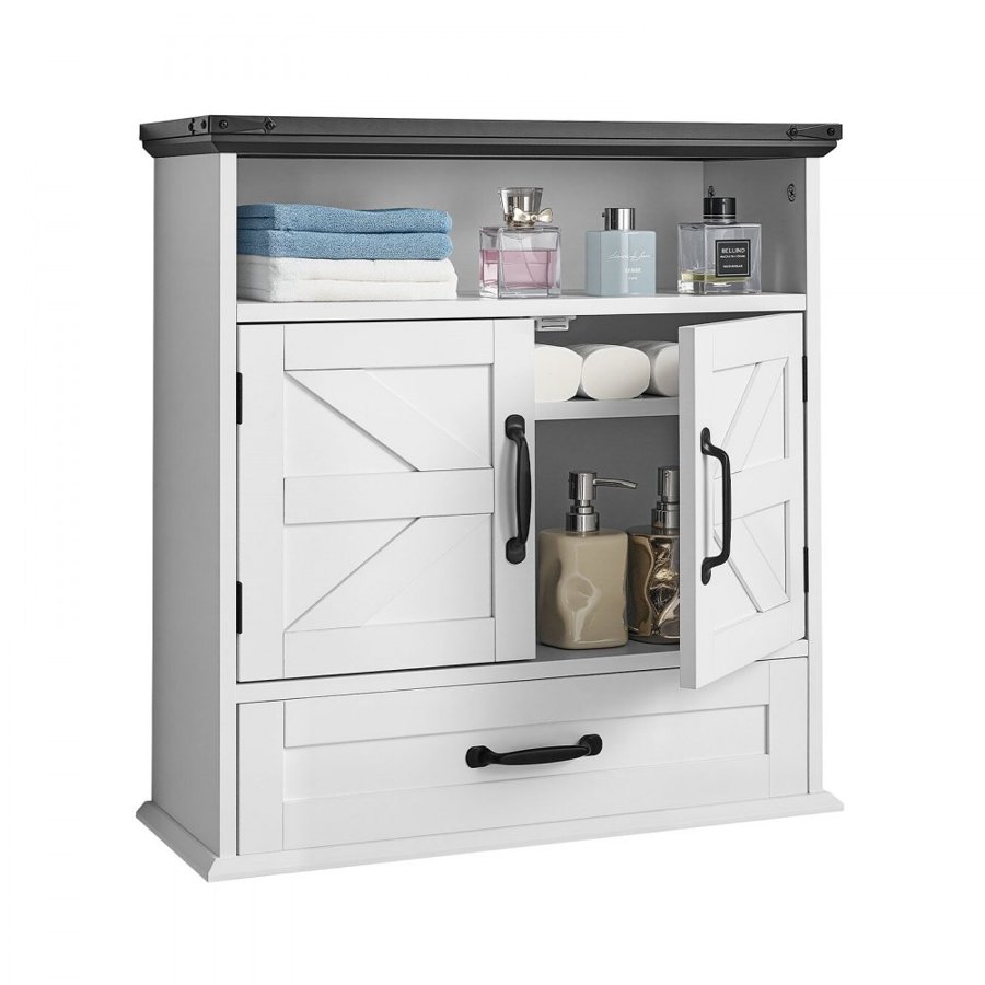 VEVOR Wall Mounted Medicine Cabinet – 2 Doors, Drawer