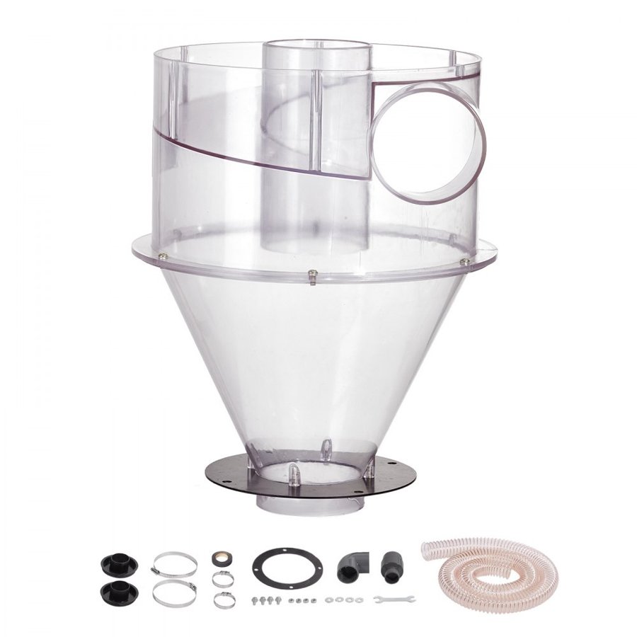 VEVOR Cyclone Dust Separator, 4" Retrofit Cyclone Separator for Dust Collectors, ABS Dust Deputy With 2" Hole O.D. Connector & Hose for Wet/Dry Shop Vacuums, Fits 18.9-37.85L Tank (Tank Exclude)