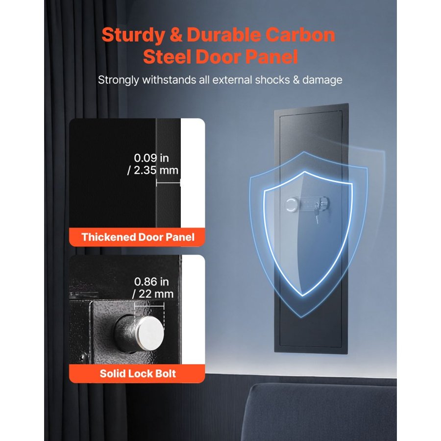 VEVOR Hidden Wall Gun Safe – 4 Tier, Q235, 0.09 Inch Thick
