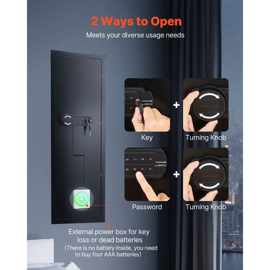 VEVOR Hidden Wall Gun Safe – 4 Tier, Q235, 0.09 Inch Thick