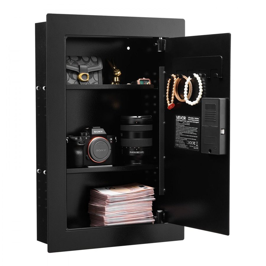 VEVOR Hidden Wall Safe – 3-Tier, Fingerprint, 2.35mm Steel