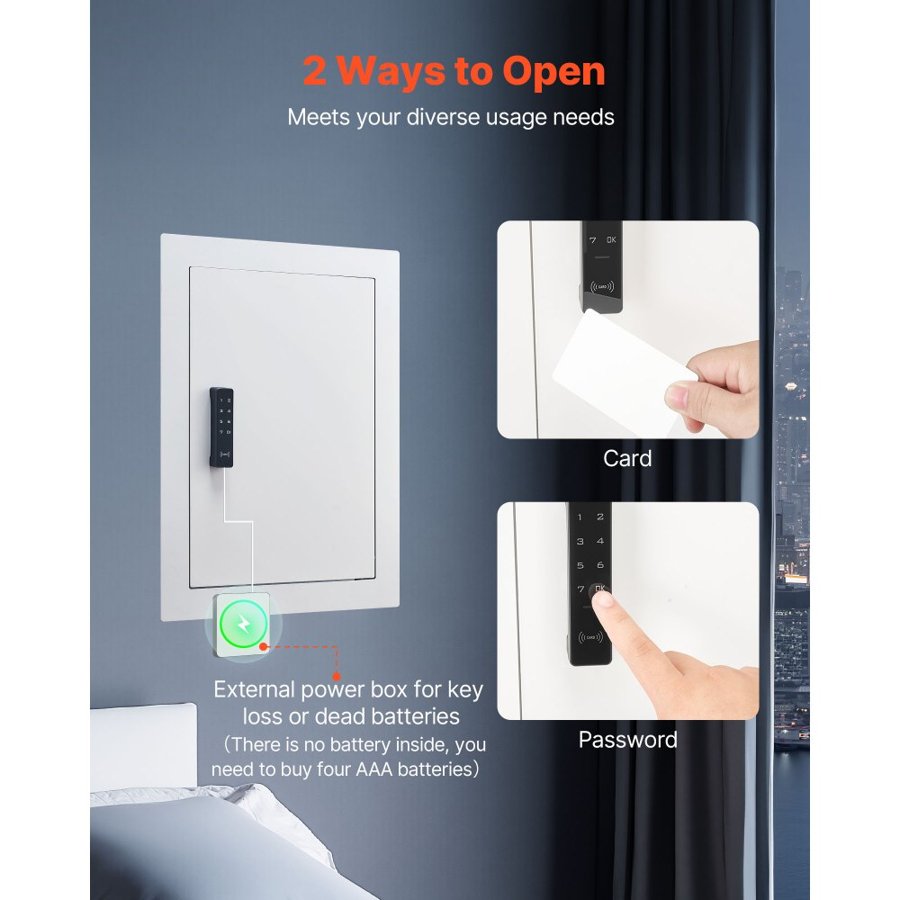 VEVOR Hidden in Wall Safe - 0.83 sq ft, 2.35 mm, 3 Tier