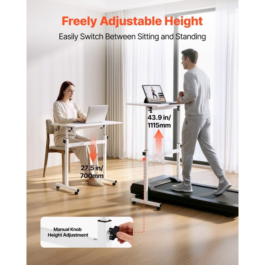 VEVOR Mobile Stand Up Desk – 360° Tilt, 25 kg Capacity