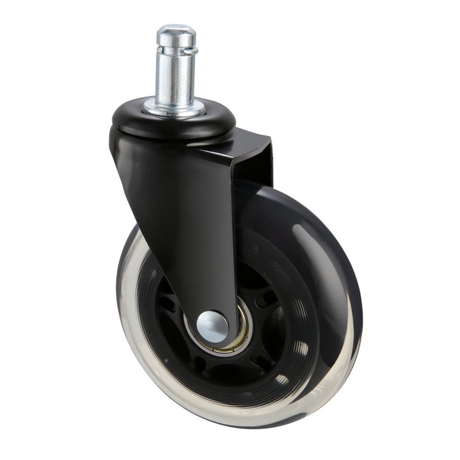VEVOR Office Chair Wheels, Set of 5, 7.6cm Caster Wheels Replacement for Hardwood Floors and Carpet, Heavy Duty Computer Gaming Desk Casters with 59.0kg Load Capacity, Universal Fit for Most Chairs