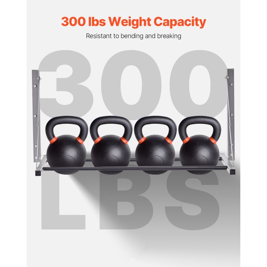 VEVOR Wall Mounted Folding Tire Rack, 32" - 48" Adjustable Tire Rack, Q235 Heavy-Duty Steel Tire Storage Rack for R14-R20 inch Standard Tires, Max 300lbs Load Capacity for Garage Workshop Repair Shop
