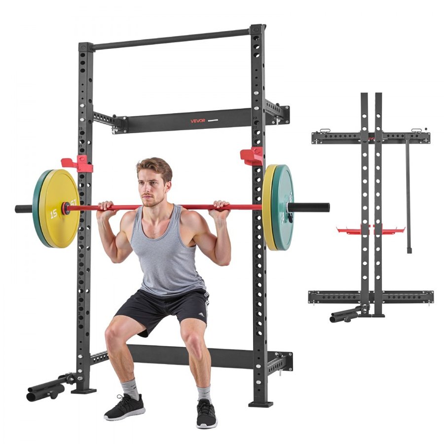 VEVOR Wall Mounted Power Rack – 1000 Lbs, 23-Level, J-Hook