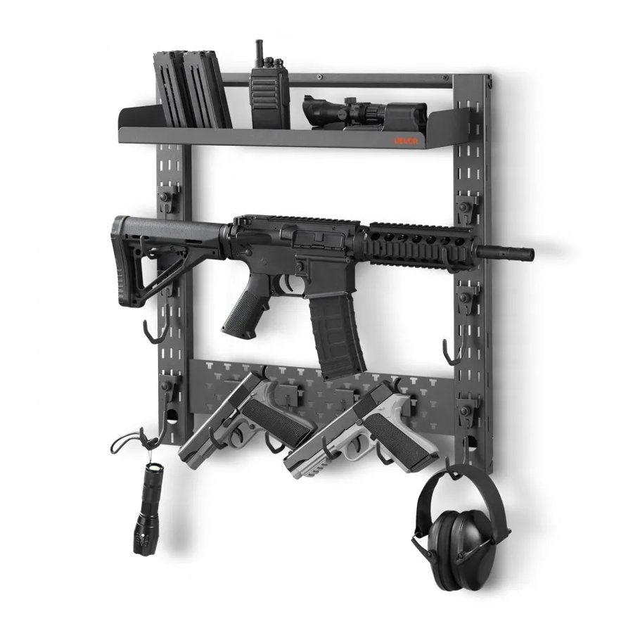 VEVOR Horizontal Gun Rack for Wall – Steel, Holds 3 Rifles