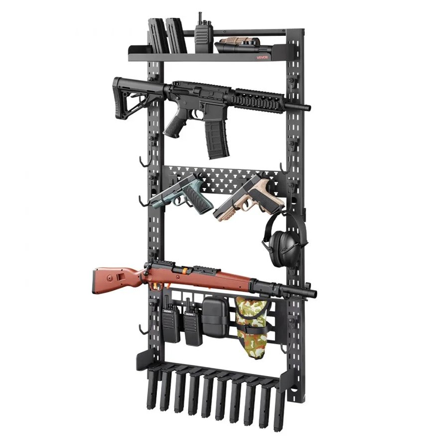 VEVOR Wall Mount Gun Rack – Steel, Holds 5 Rifles, MOLLE