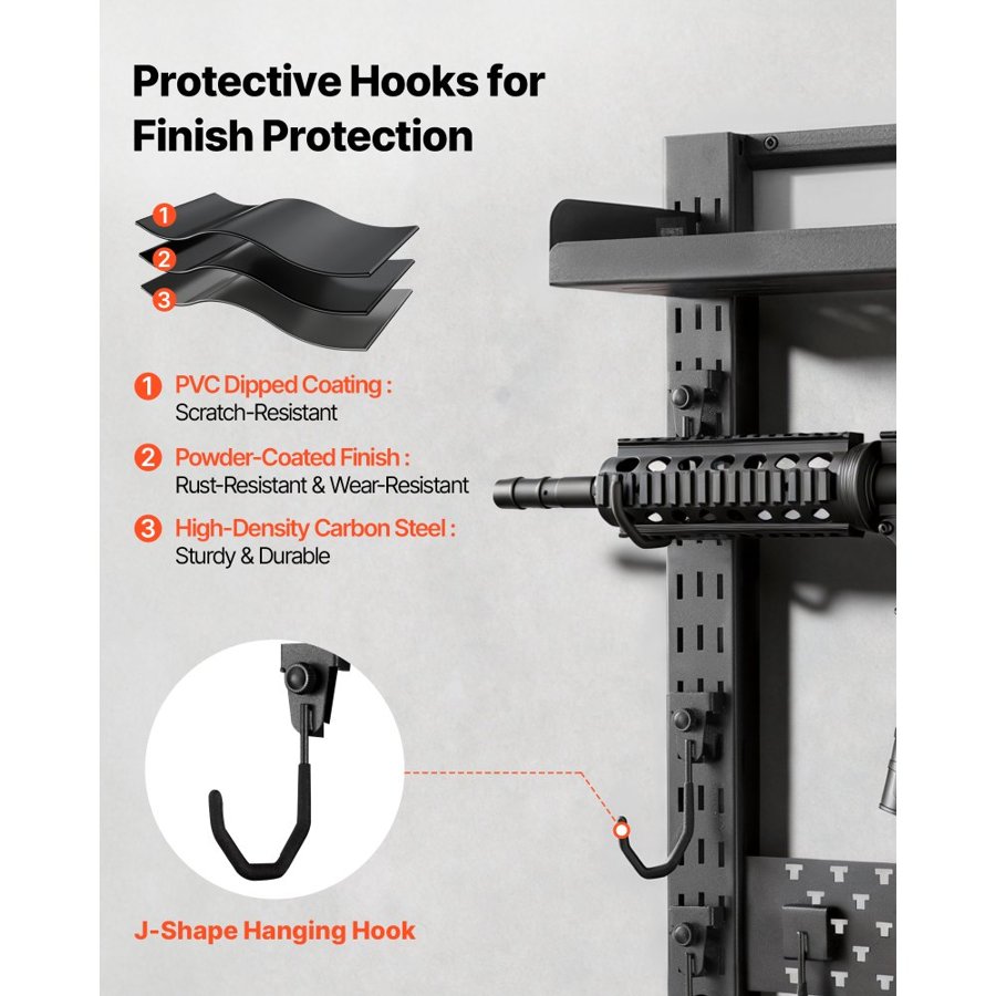 VEVOR Wall Mount Gun Rack – Steel, Holds 5 Rifles, MOLLE