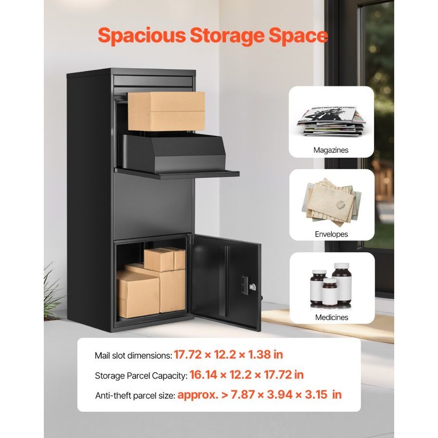 VEVOR Mailbox For Parcels - 16.14 x 12.2 x 17.72 inches