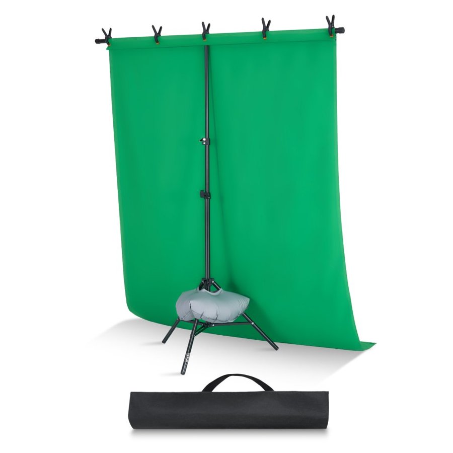 VEVOR Backdrop Stand, 5 x 6.5 ft Adjustable Photo Backdrop Stand Kit, Portable Background Backdrop Stand with 3 Crossbars, Heavy Duty Projector Screen Stand, for Wedding, Photo Video Studio & Party