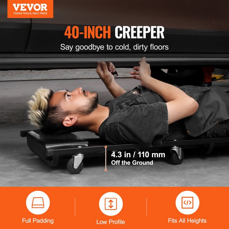 VEVOR Mechanic Under Car Cart – 40-Inch, 300 lbs Creeper