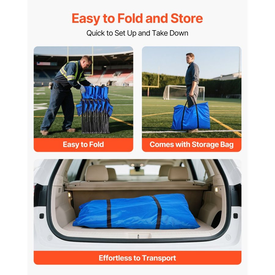 VEVOR Portable Folding Bench Seats – 6 Seat, 600D, Ø16 mm