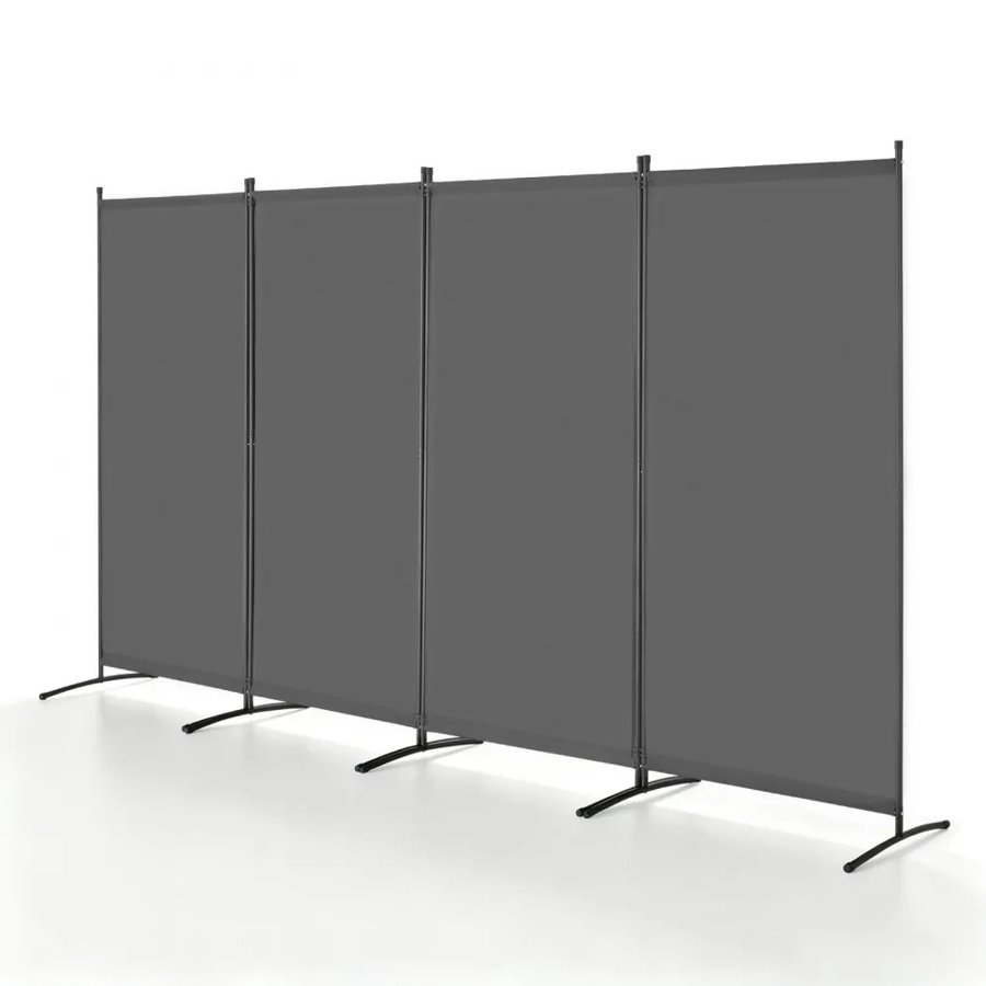 VEVOR Room Divider, 4 Panels Room Divider, Folding Privacy Screen and Portable Partition Divider for Room Separation, Freestanding Room Partitions for Office, Bedroom, Study, Grey