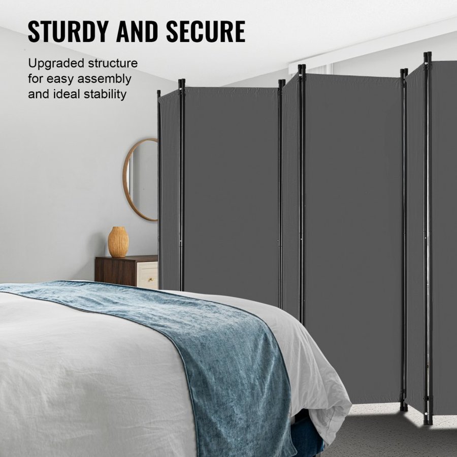 VEVOR 6 Panel Room Divider Screen – 122.4 x 71.1 x 17.7 inch