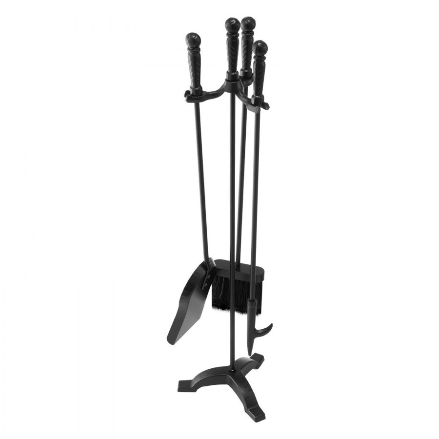 VEVOR Black Fireplace Set – 4 PCS, 29.5 Inch Stand