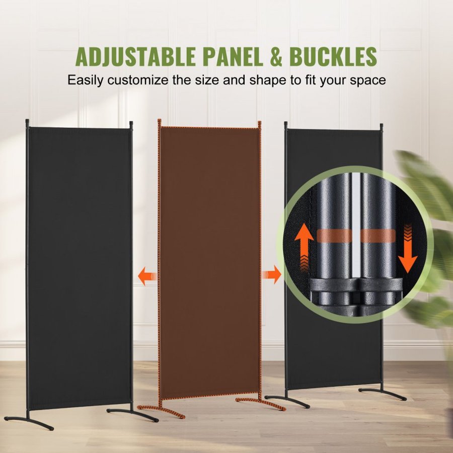 VEVOR 3 Panel Folding Room Divider – 89.8", 6 Clips, 15.2lbs