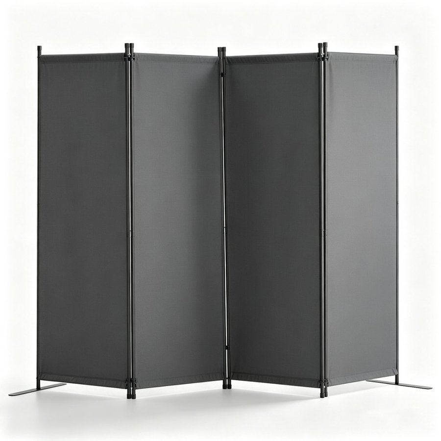 VEVOR Room Divider,  4 Panel Room Dividers and Folding Privacy Screens, Fabric Partition Room Dividers for Office, Bedroom, Dining Room, Study, Freestanding, Light Gray