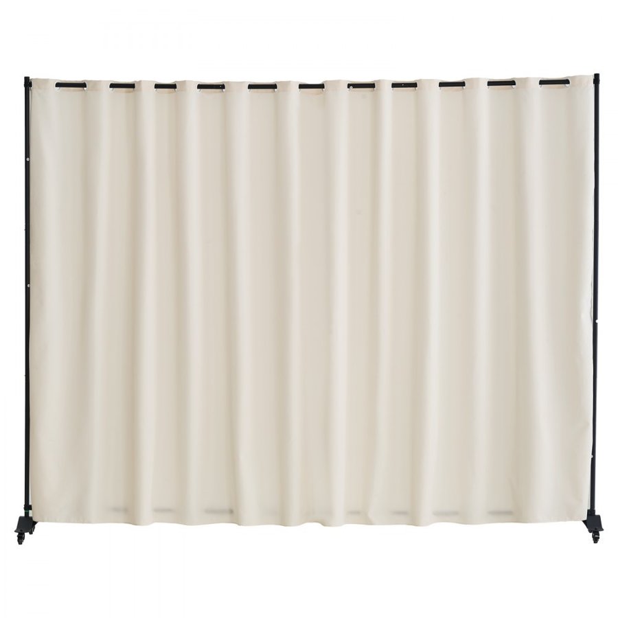 VEVOR Room Divider, Portable Panel Room Divider with Wheels Curtain Divider Stand, Freestanding Room Divider Privacy Screen for Office, Bedroom, Dining Room, Study, Beige