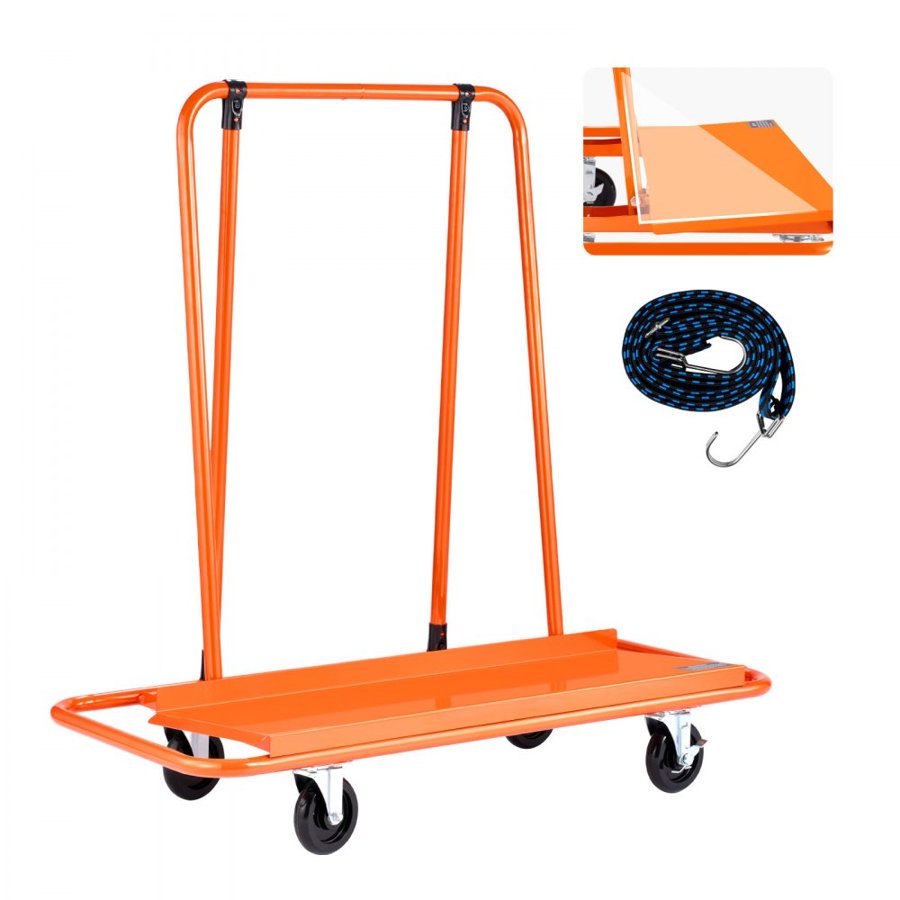 VEVOR Drywall Dolly Cart – 1800 lbs Load, 4 Swivel Casters