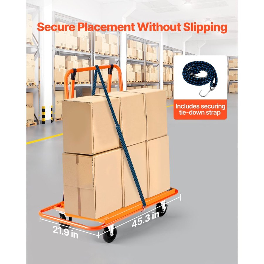 VEVOR Drywall Dolly Cart – 1800 lbs Load, 4 Swivel Casters