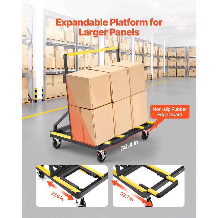 VEVOR Panel Cart Dolly – 1800 lbs, 5-inch Casters, 15° Tilt