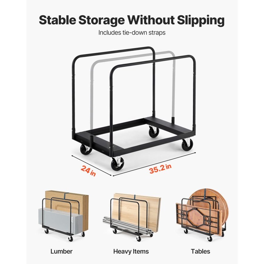 VEVOR Drywall Cart Dolly – 1800 Lbs Steel Panel Truck
