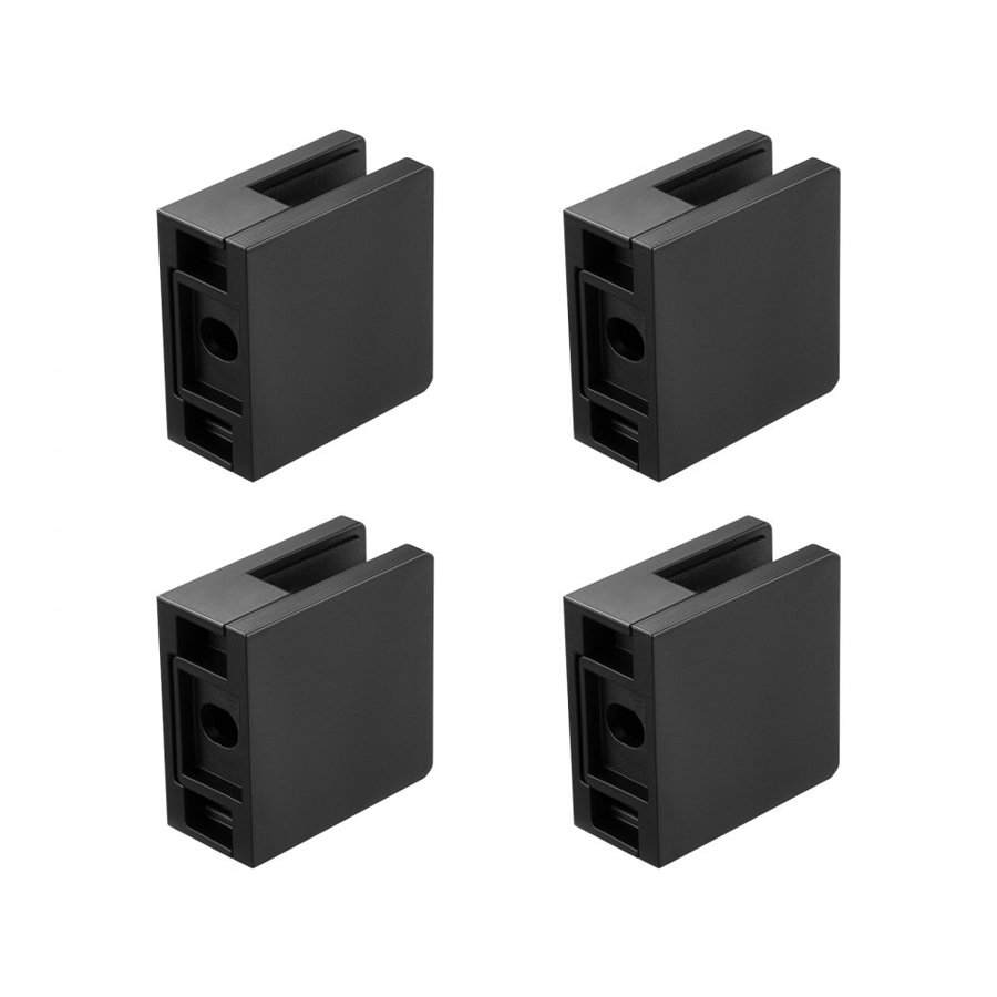 VEVOR Glass Clamp 40 PCS Square Railing Bracket for 0.31"-0.47" (0.8-1.2cm) Glass Black