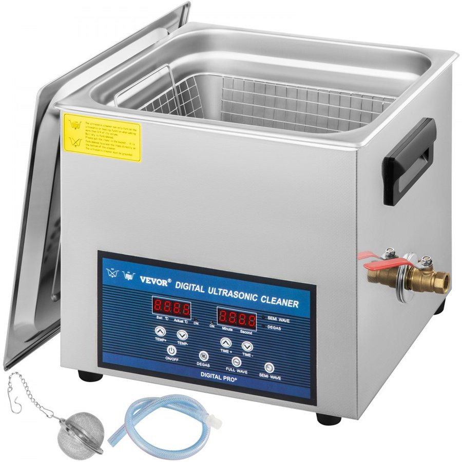 VEVOR 10L Ultrasonic Cleaner – 240W, Dual 28/40KHz, Heater