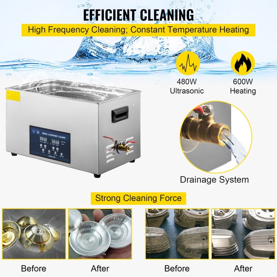 VEVOR Jewelry Ultrasonic Cleaning Machine – 21.5L, 40kHz