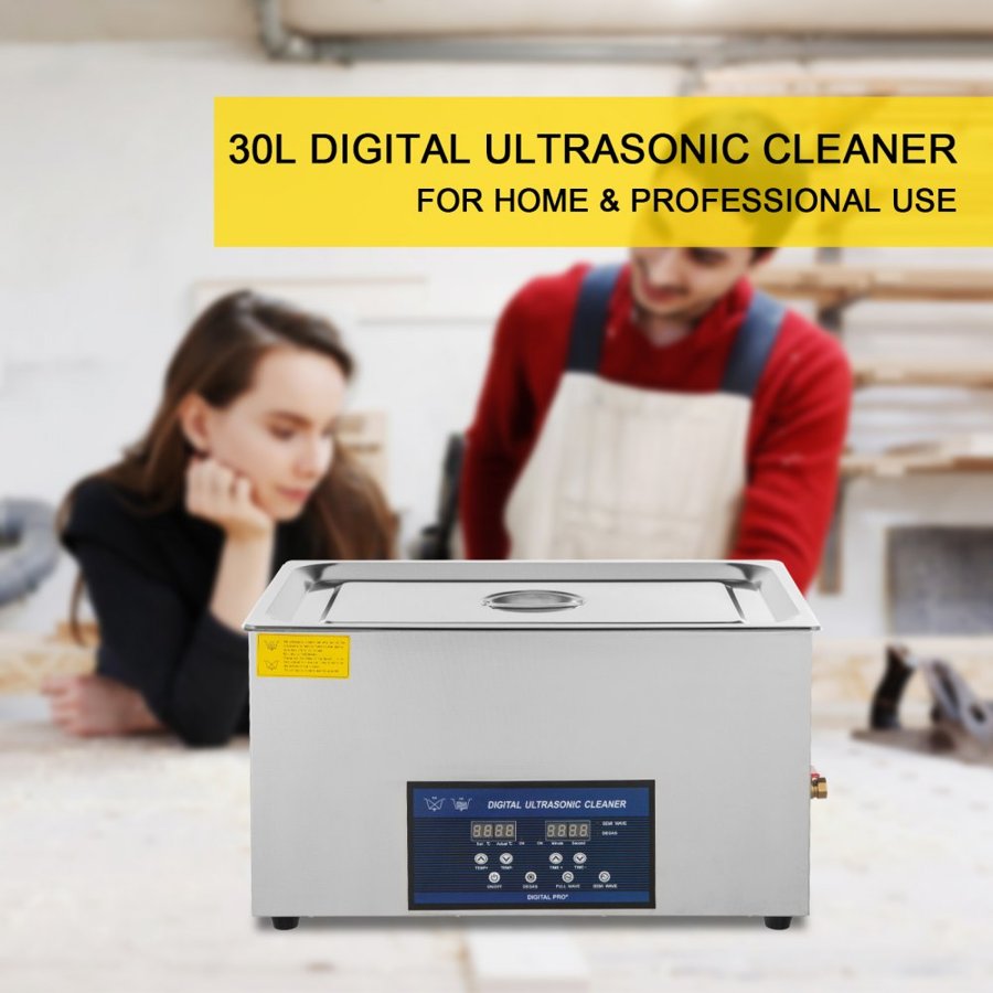 VEVOR 30L Ultrasonic Cleaner – 600W, Dual 28/40KHz, Heater