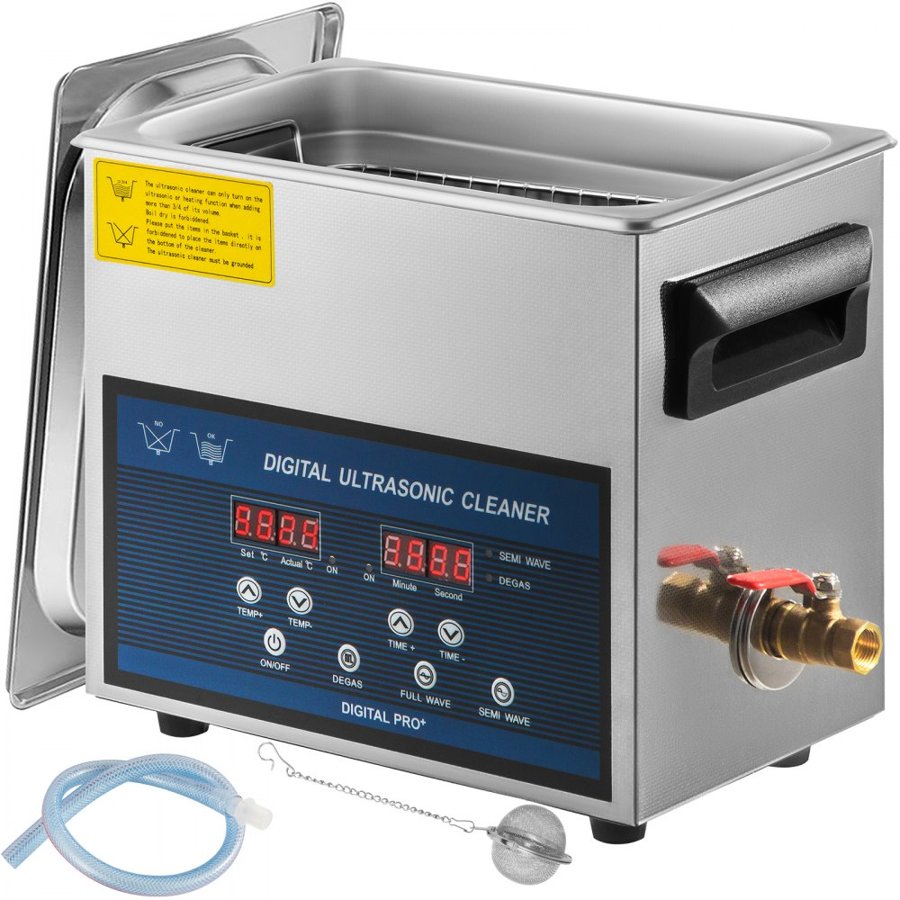 VEVOR 220V Ultrasonic Cleaning Machine – 6L, 180W, 28/40KHz