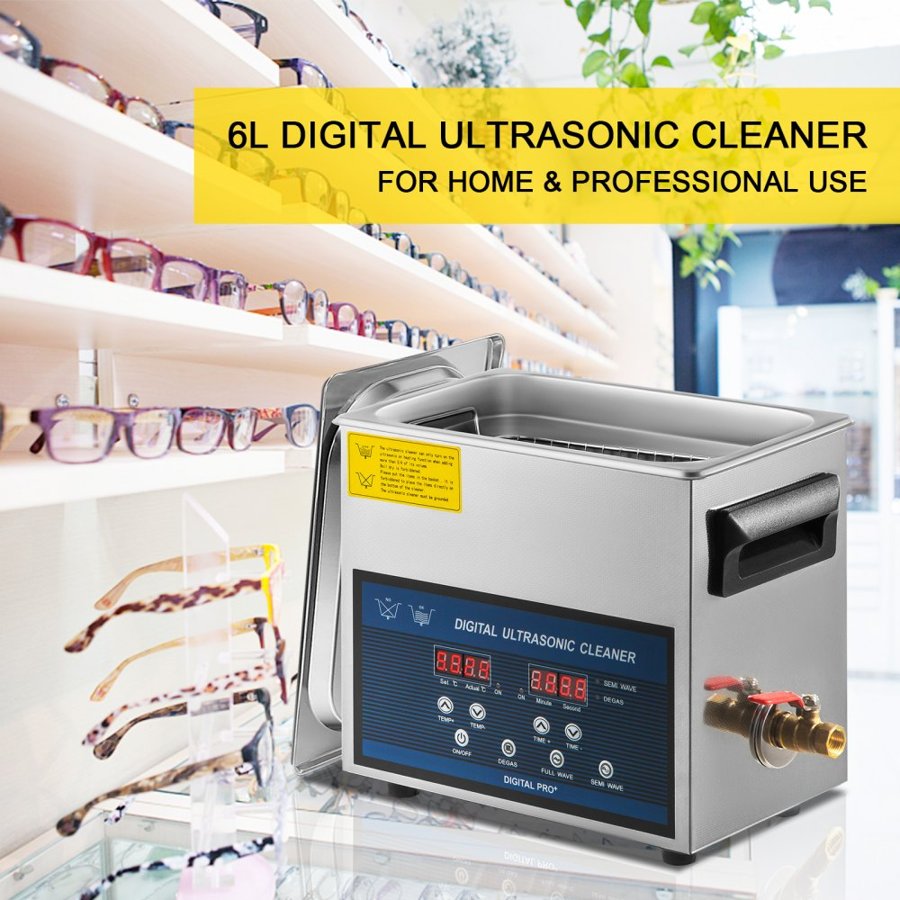 VEVOR 220V Ultrasonic Cleaning Machine – 6L, 180W, 28/40KHz