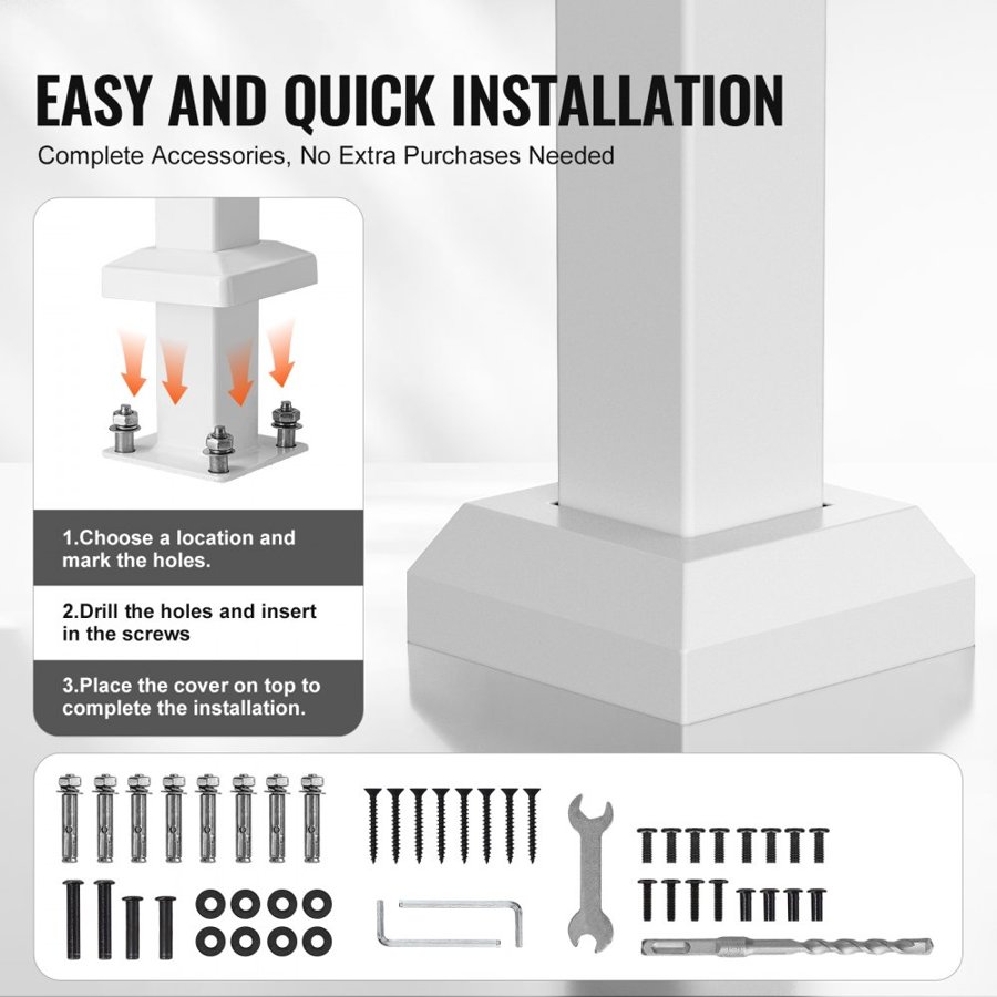 VEVOR Handrails for Outdoor Steps – 220 Lbs, 1-2 Step Kit