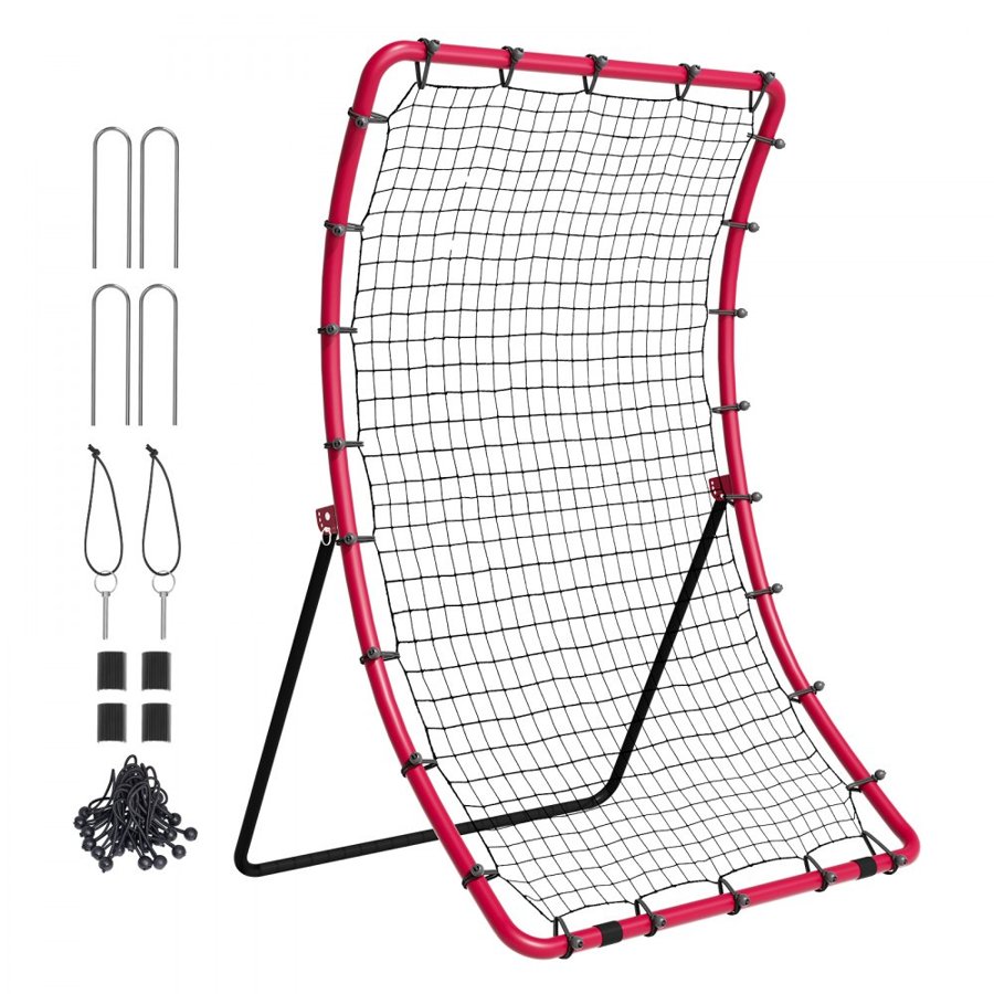 VEVOR Baseball And Softball Rebounder Net, 4 x 5.5 ft PitchBack Baseball Pitching Nest, Pitch Return Trainer Rebound Net with Pitching Target, All Angle Fielding Rebound Net for Grounders Pop Flies