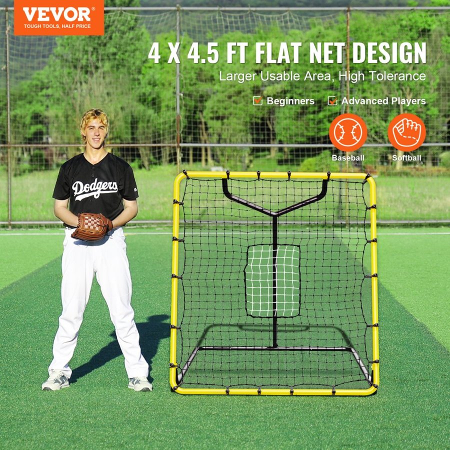 VEVOR Pitchback Rebounder – 4 x 4.5 ft, 4 Angles, 51 Strand