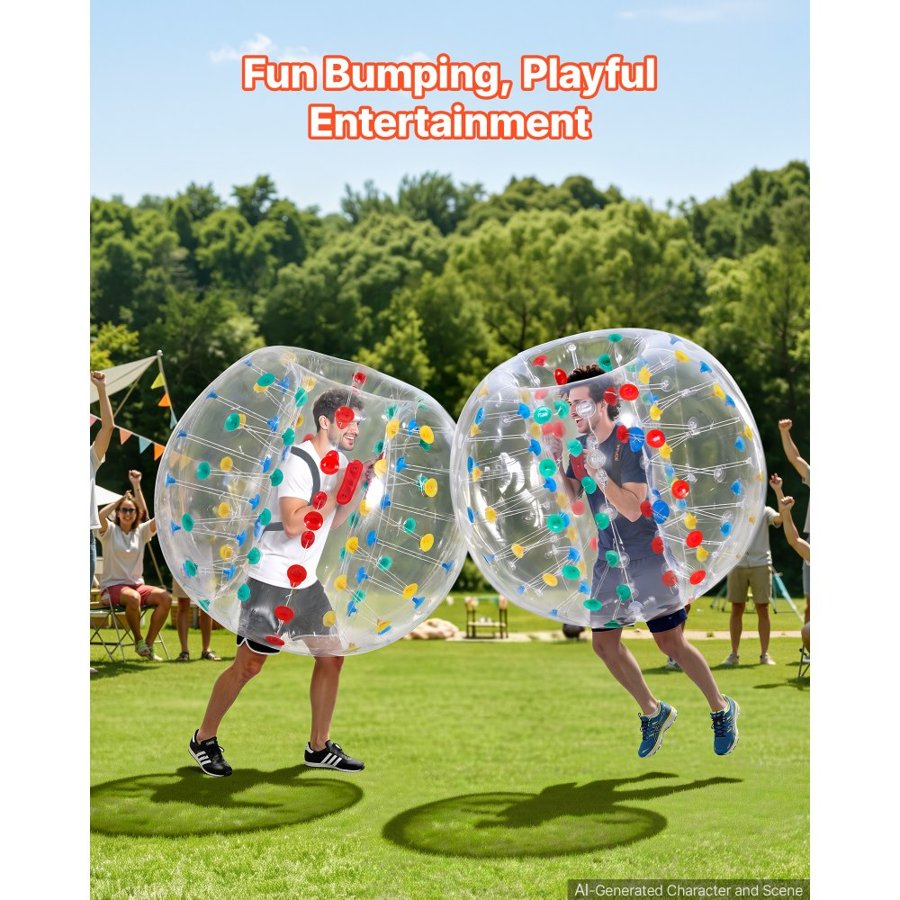 VEVOR 2-Pack Inflatable Bumper Balls 1.5m Human Bubble Adult Transparent, for Backyard, Camping, Picnic, Park, Lawn, and Outdoor Team Gameplay, Thickened PVC Material, Sumo Hamster Ball with Handle